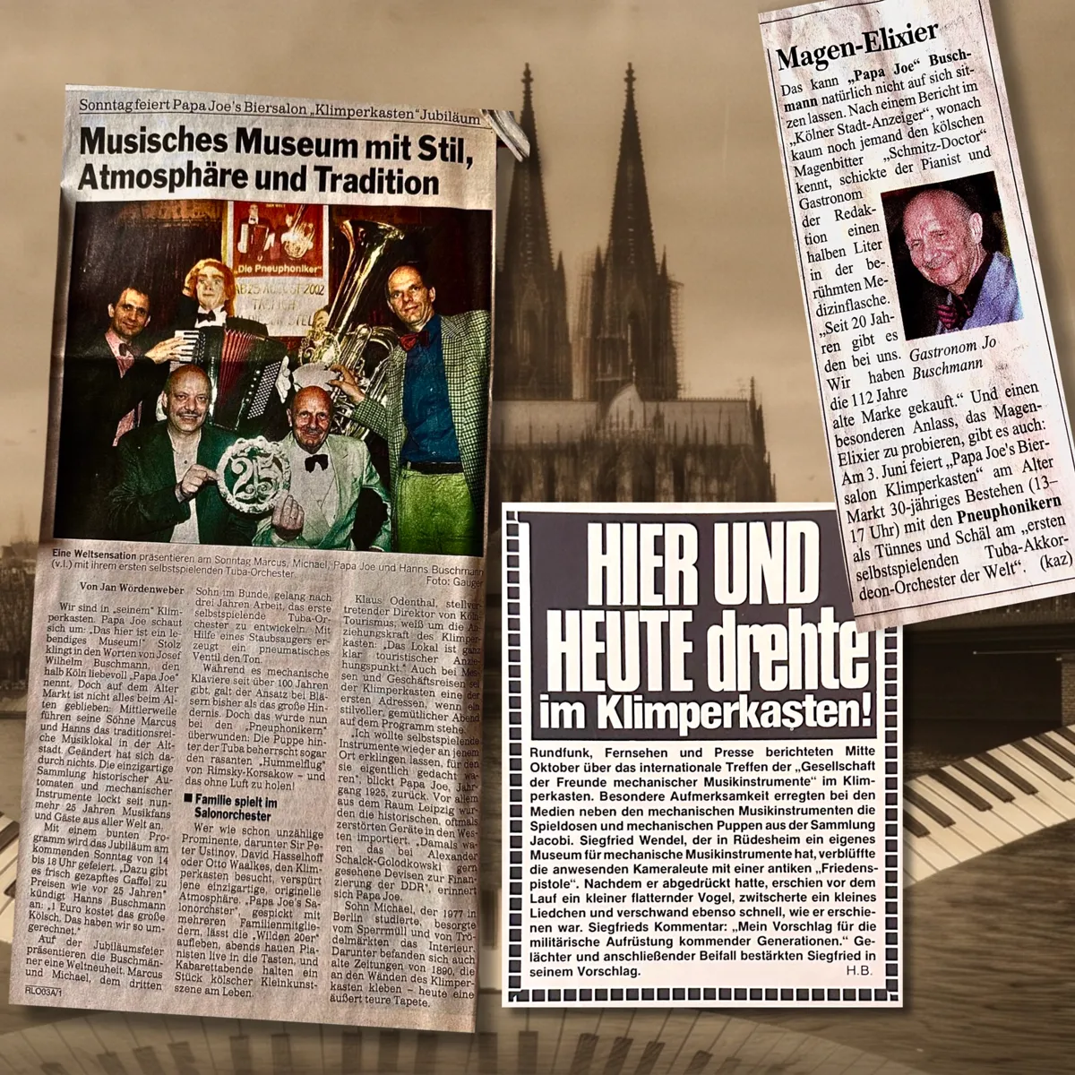 Zeitungsartikel über Papa Joe's Klimperkasten
