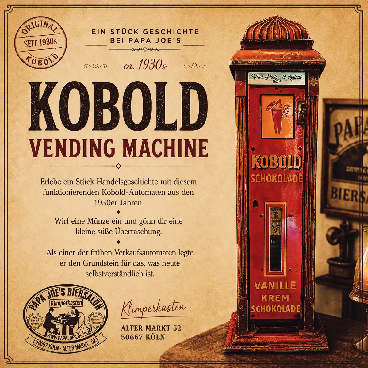 Kobold-Schokoladenautomat — Archivkarte