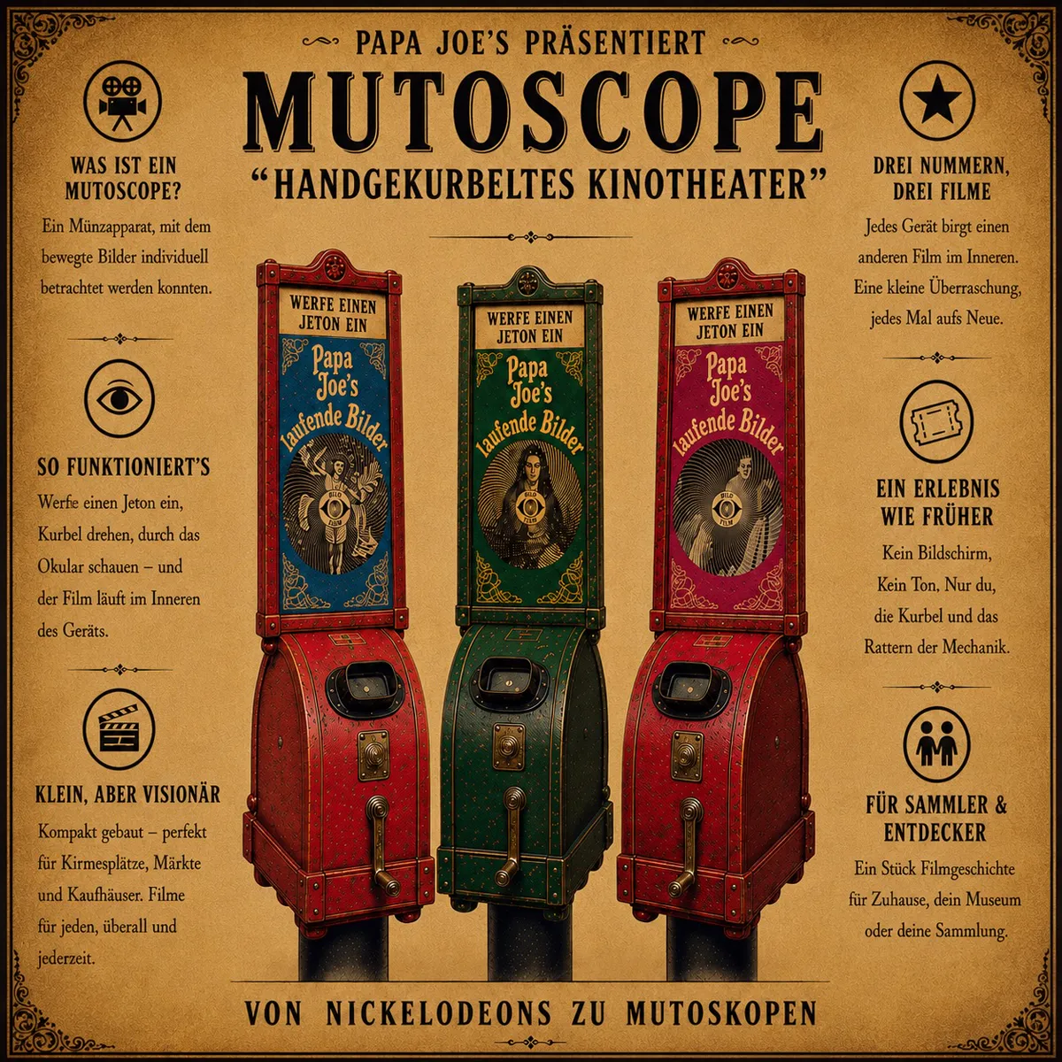 Mutoscope »Hand-Cranked Movie Theater« — Archivkarte