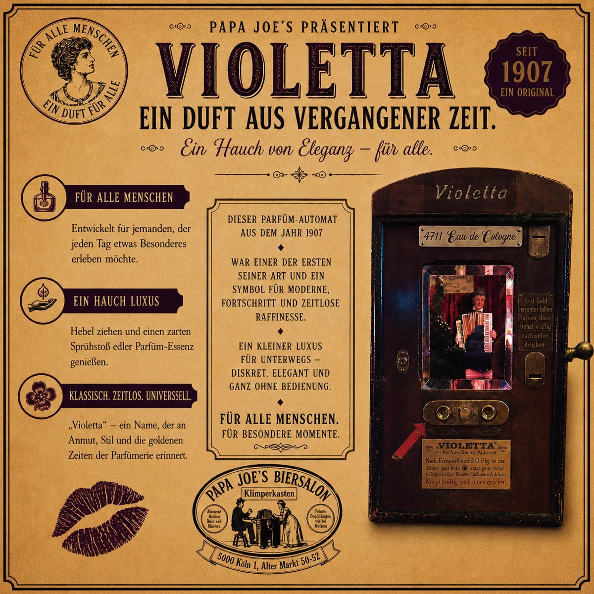 »Violetta« Parfüm-Automat — Archivkarte