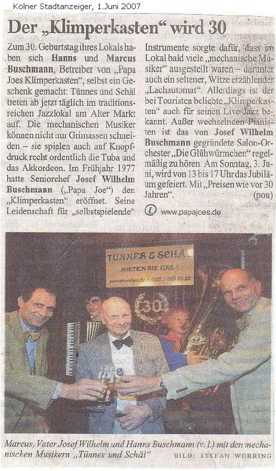 Kölner Stadt-Anzeiger: Der „Klimperkasten“ wird 30